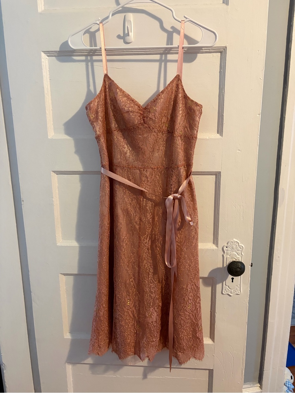 Lovely Lace Dress in Dusty Rose and Gold
